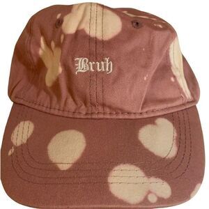 Unbranded Mauve / Cream One Size / Adjusts in Back / "Bruh" / Cap / Hat